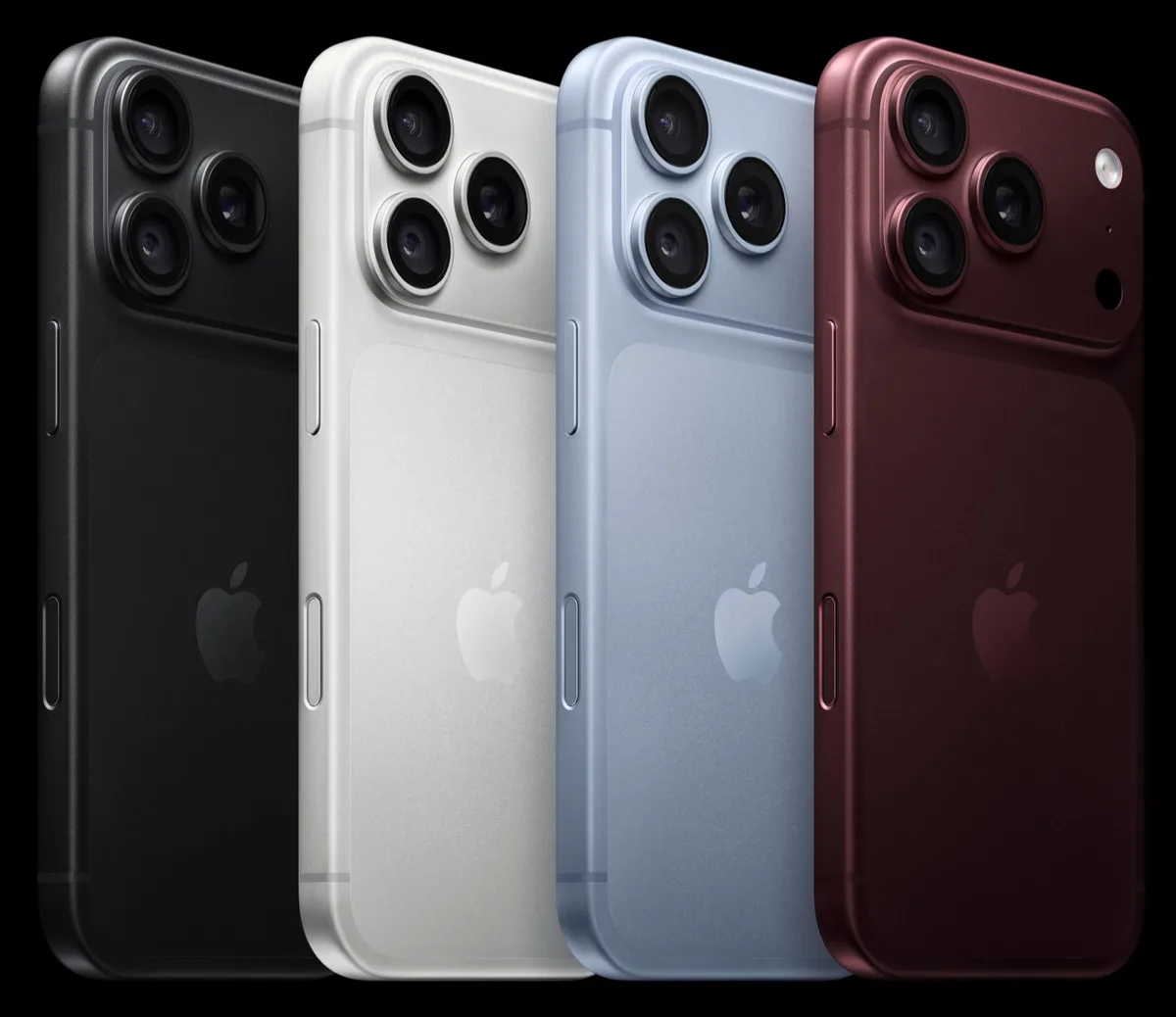 iPhone 18 Pro in black, silver, glacier and burgundy